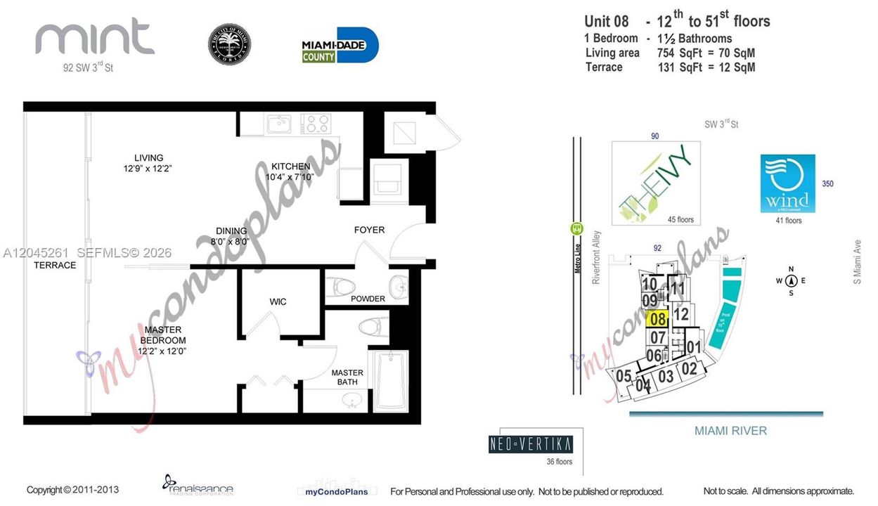 For Sale: $440,000 (1 beds, 1 baths, 754 Square Feet)