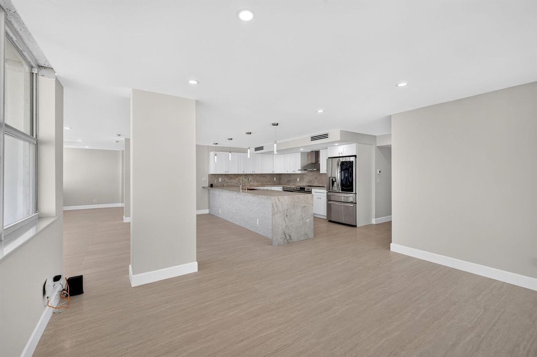 Living and dining areas