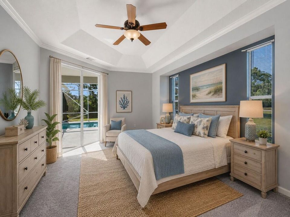 virtually stage master bedroom