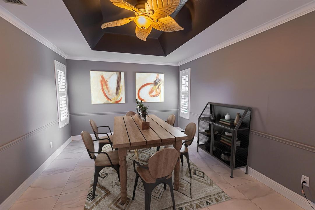 virtually staged-dining rm