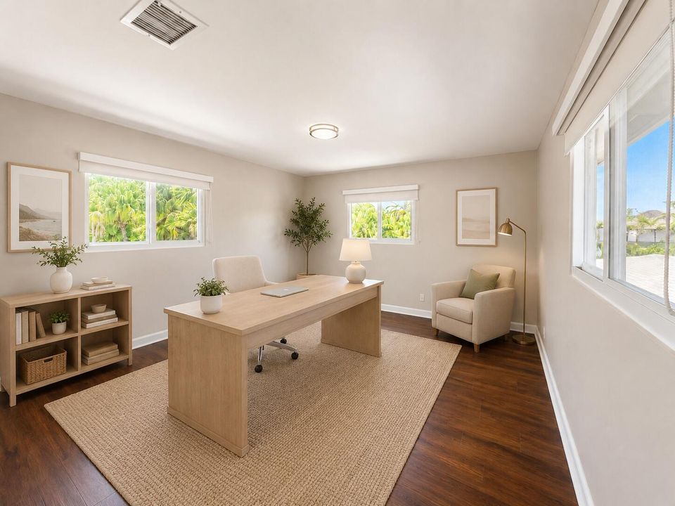 upstairs bedroom staged