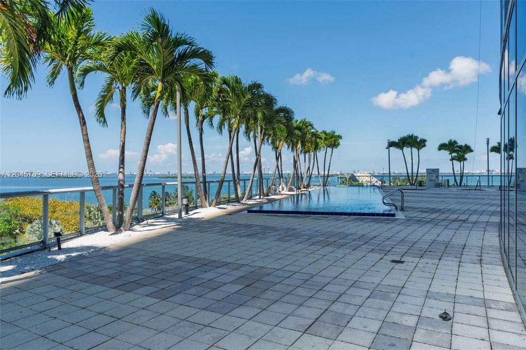 East-facing main pool