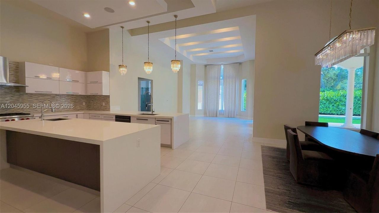 View  from kitchen to family room