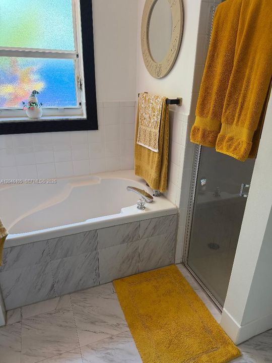 MASTER BATHROMM TUB AND SHOWER