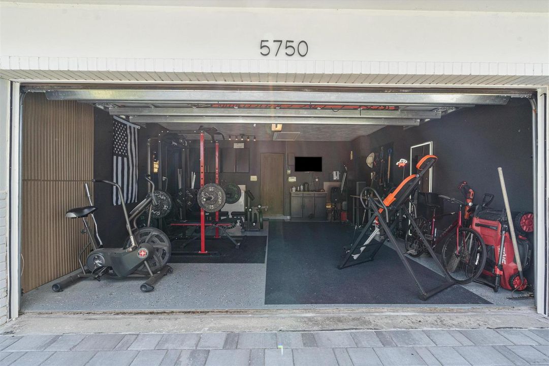 2 car garage / gym