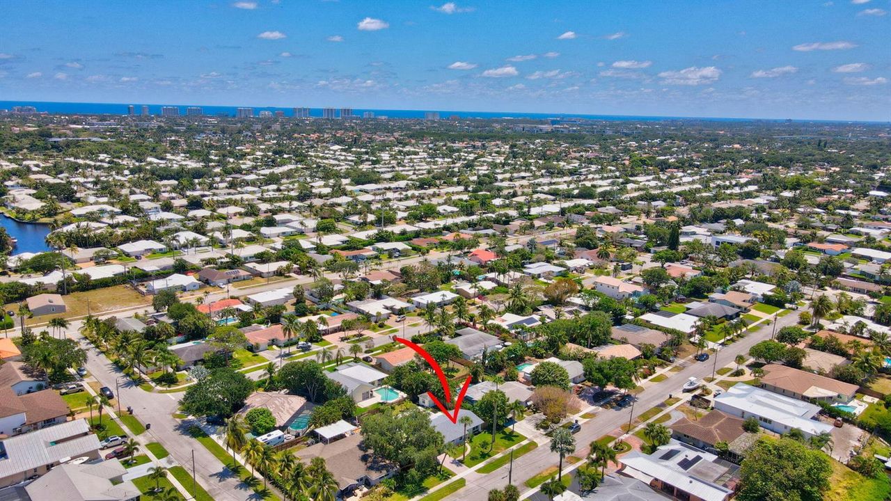 Aerial looking toward Ocean