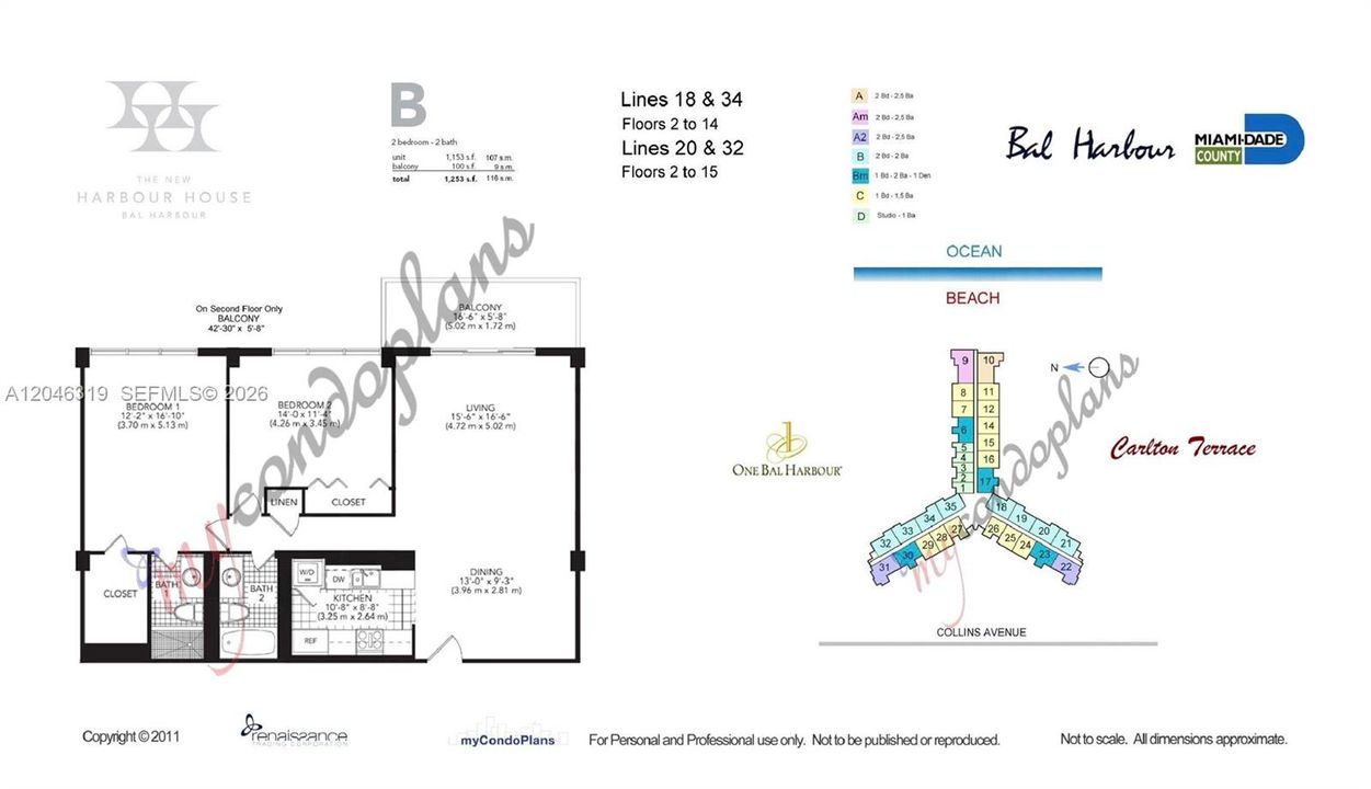 For Rent: $5,500 (2 beds, 2 baths, 1153 Square Feet)