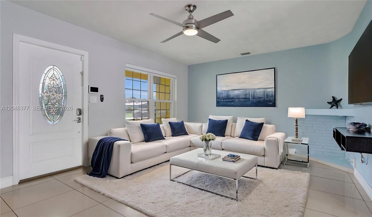 Virtually staged Living room