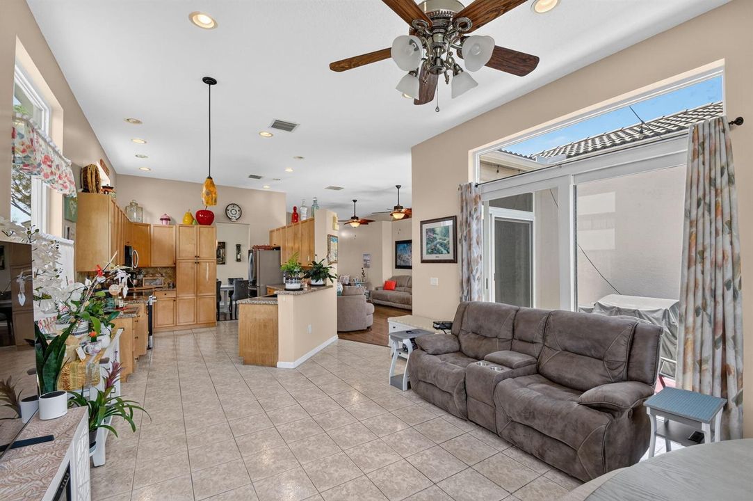 family/kitchen area