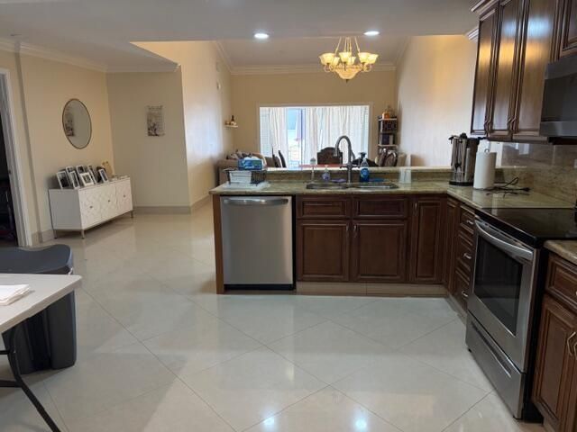 the kitchen dining and living room