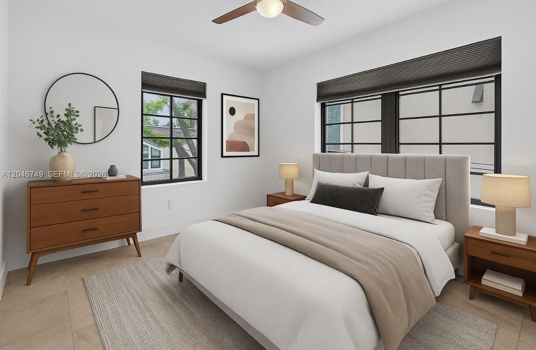 Virtually rendered furniture and decor second bedroom