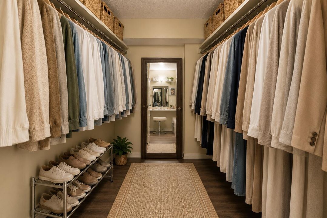 Primary Closet Staged