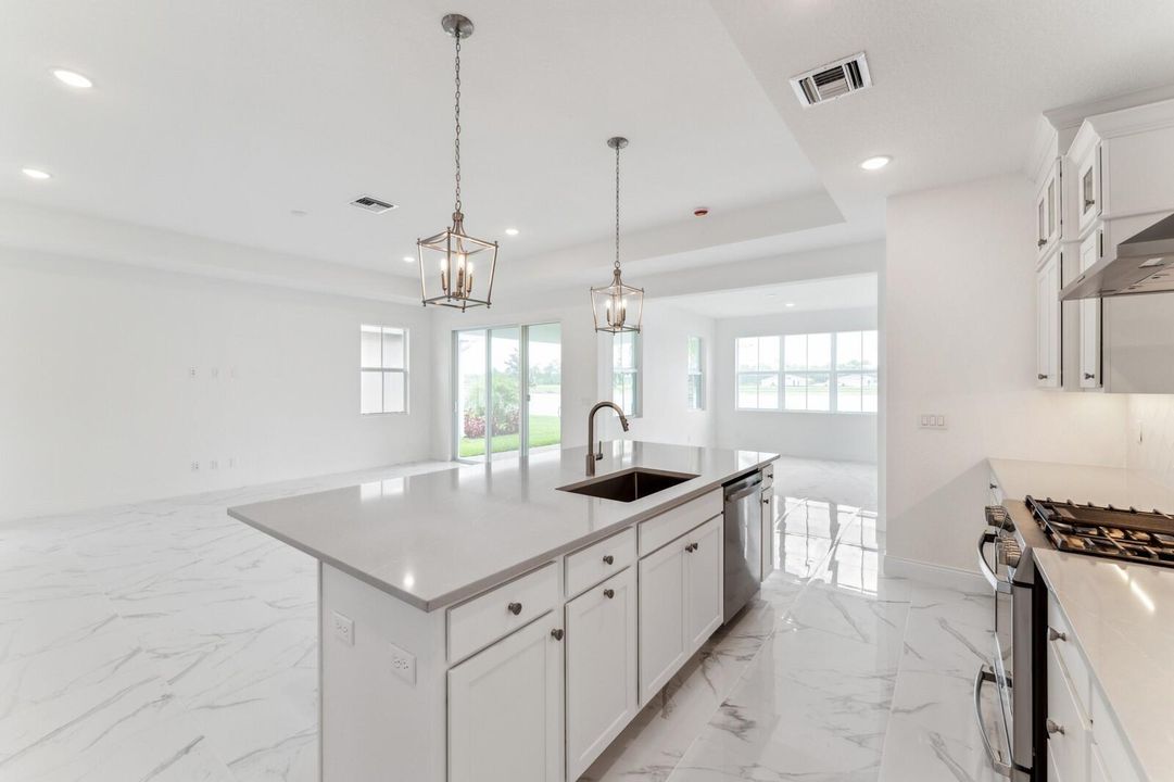 Kitchen, Great Room and Dining Area
