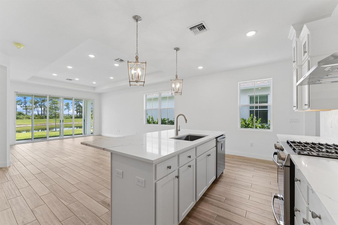 Kitchen, Great Room & Dining Area