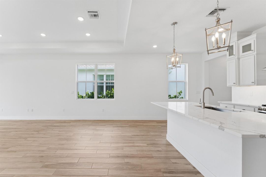 Kitchen, Great Room & Dining Area