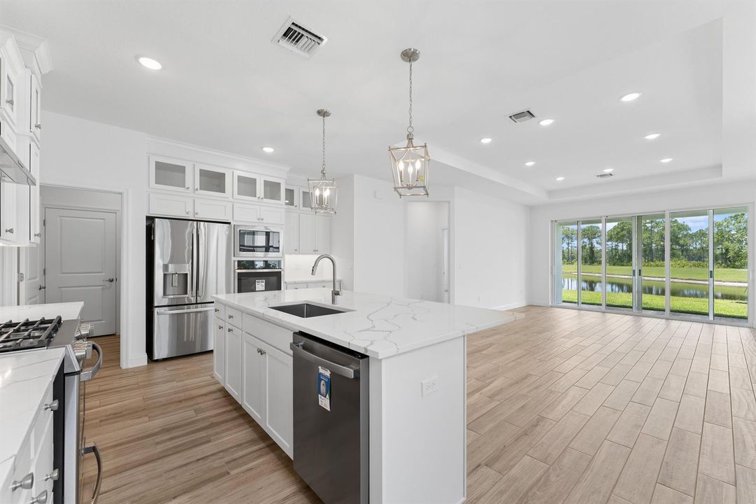 Kitchen, Great Room & Dining Area