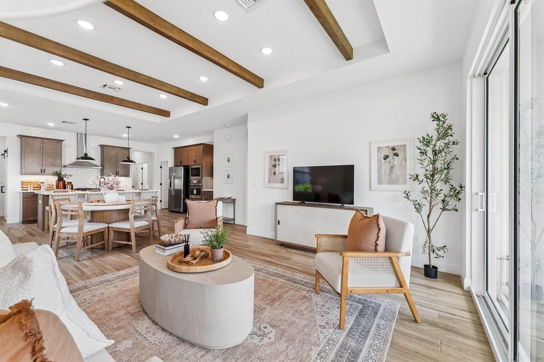 Kitchen, Great Room & Dining Area
