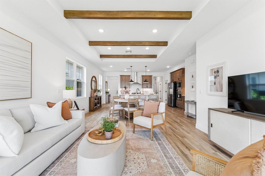 Kitchen, Great Room & Dining Area