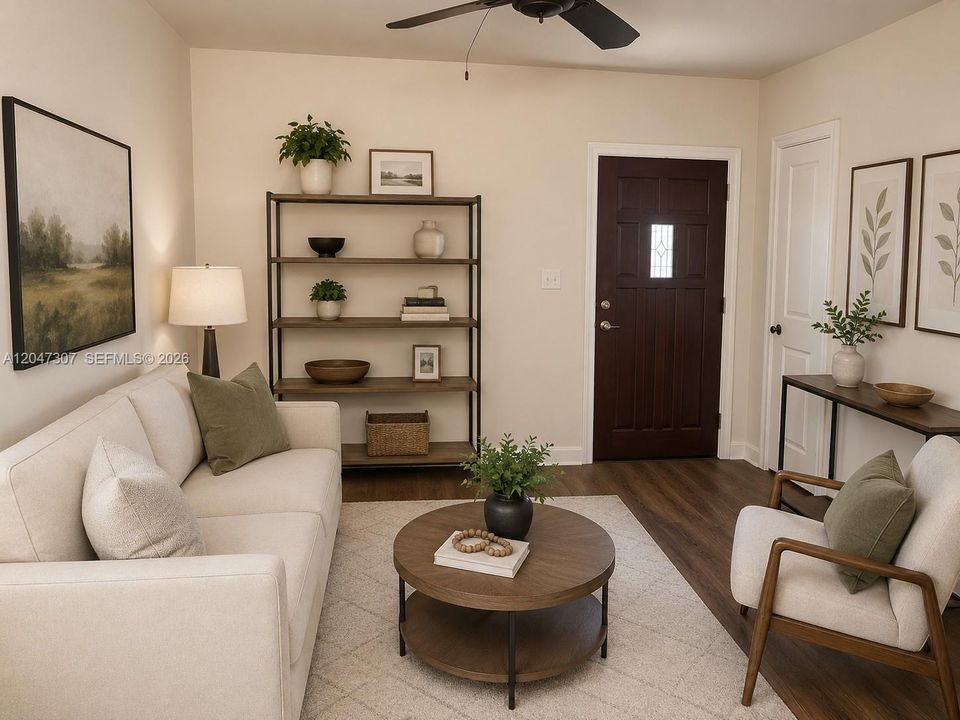 A I generated living room cleaned out and painted