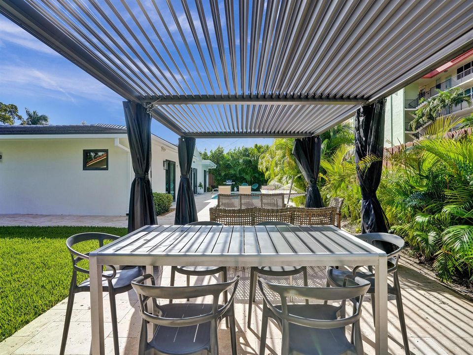 Pergola Dining Pool View