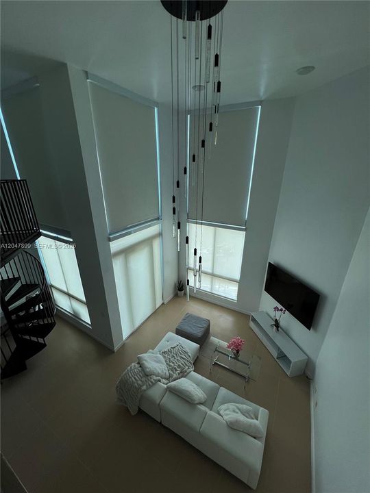 upper blackout shades, screen below
