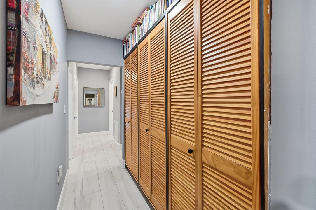 Hallway with plenty of storage