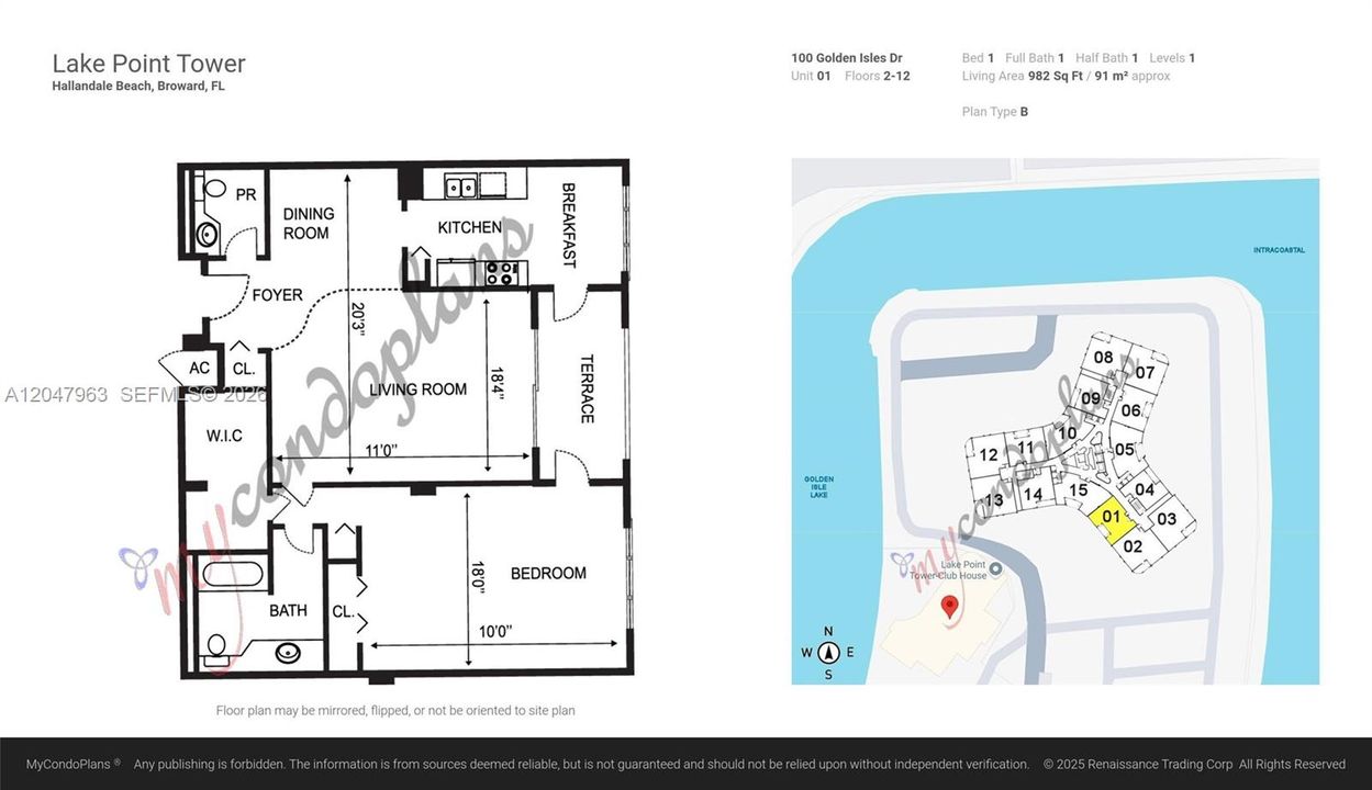 For Sale: $254,900 (1 beds, 1 baths, 982 Square Feet)
