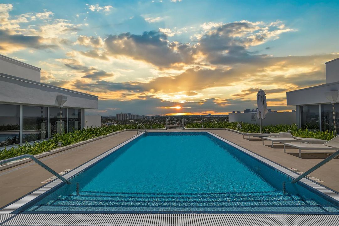 Rooftop Pool Sunset