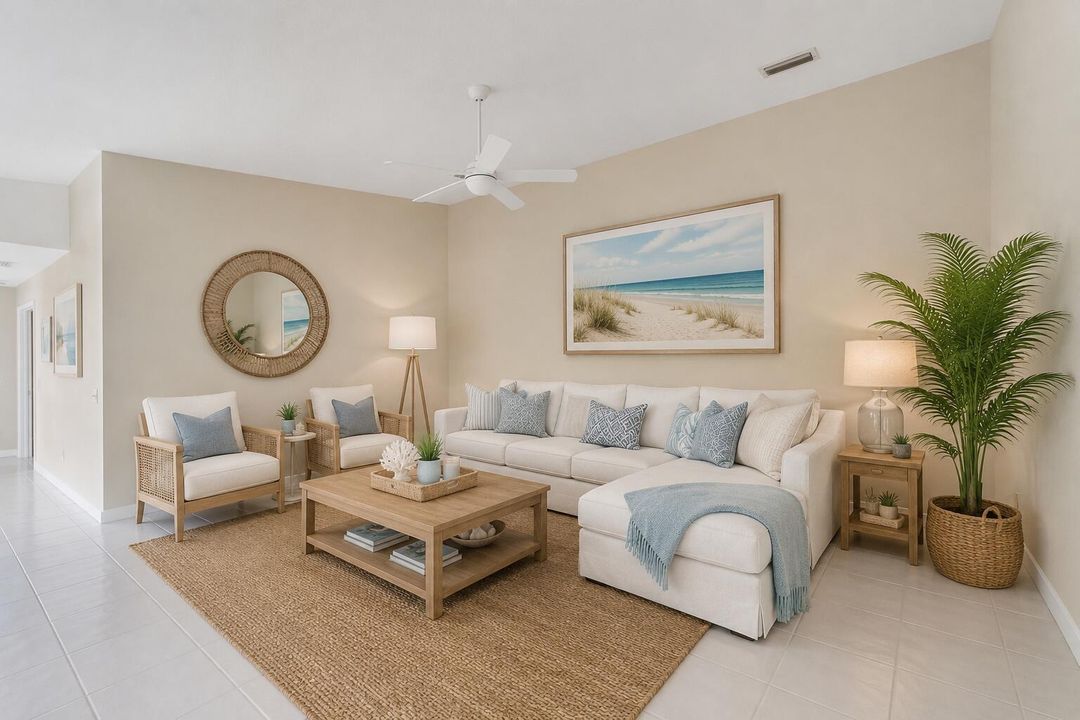 Virtually staged living room