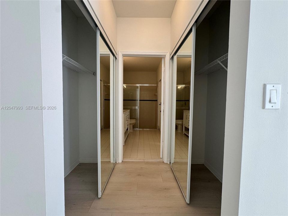 Closets between Bedroom and Bathroom on 1st Floor