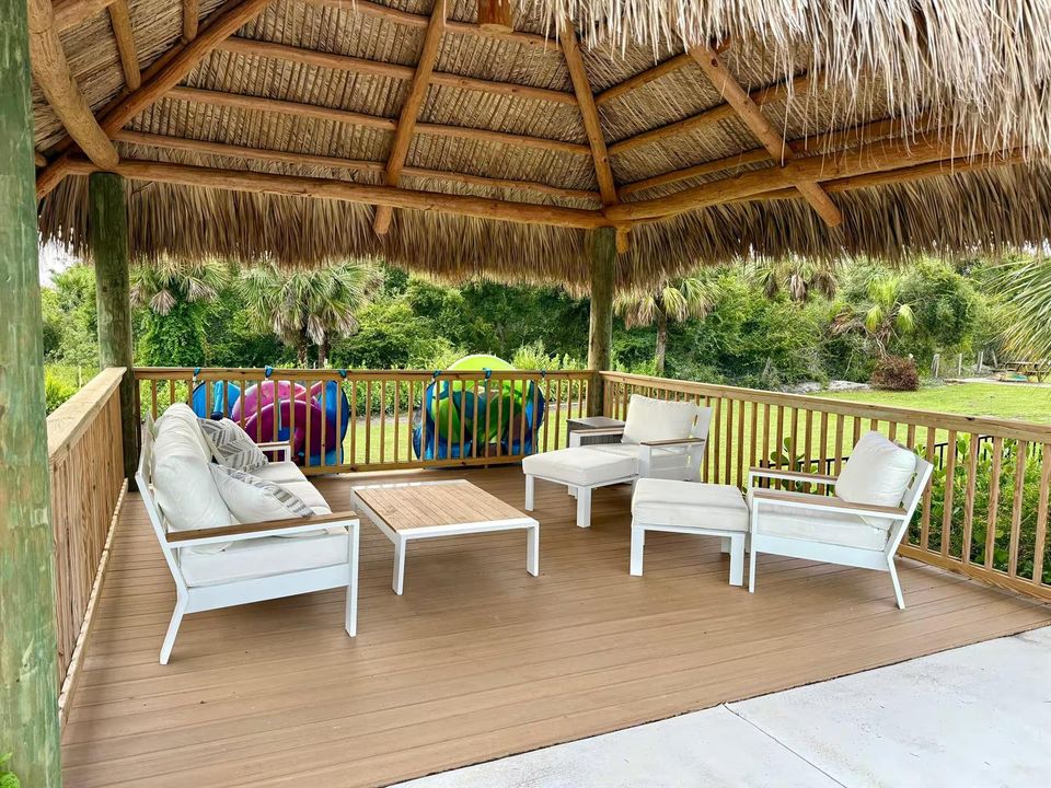 Tiki Hut by pool - main house