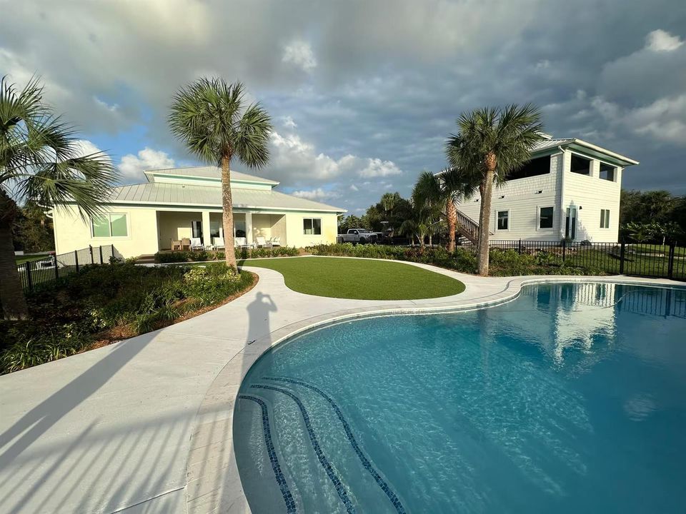 rear view of property - main house on L,