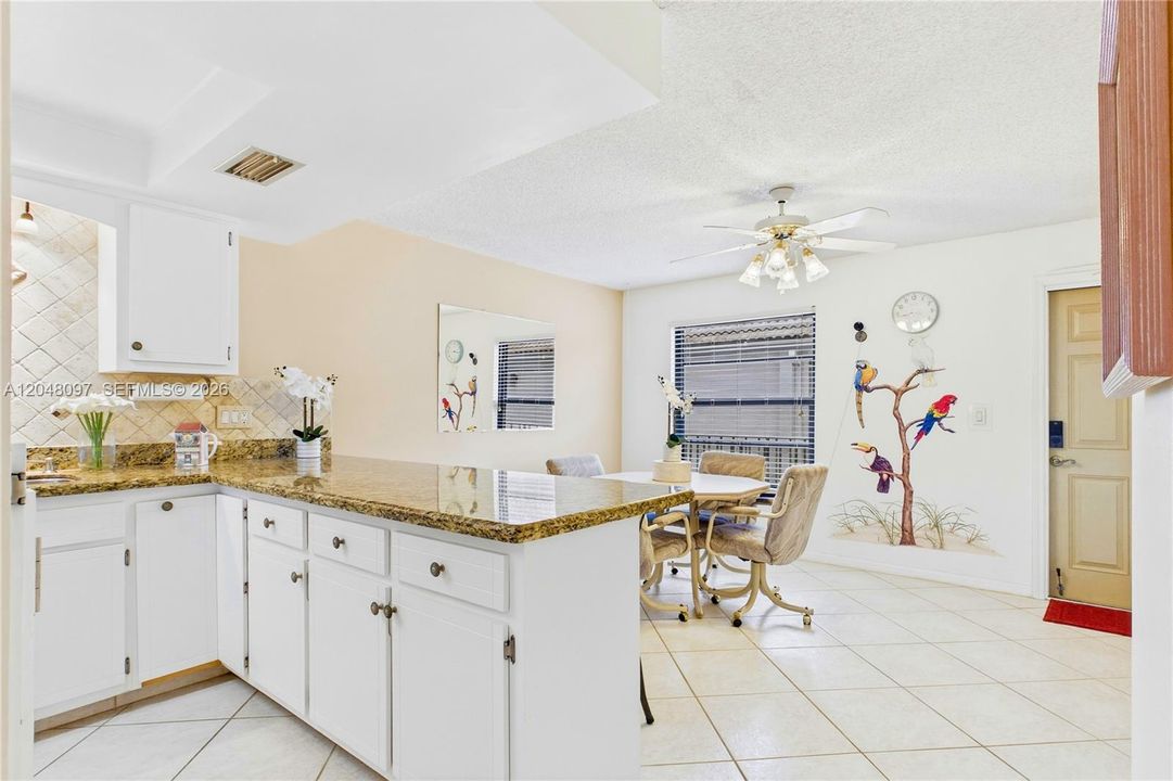 Granite countertops add warmth and durability throughout