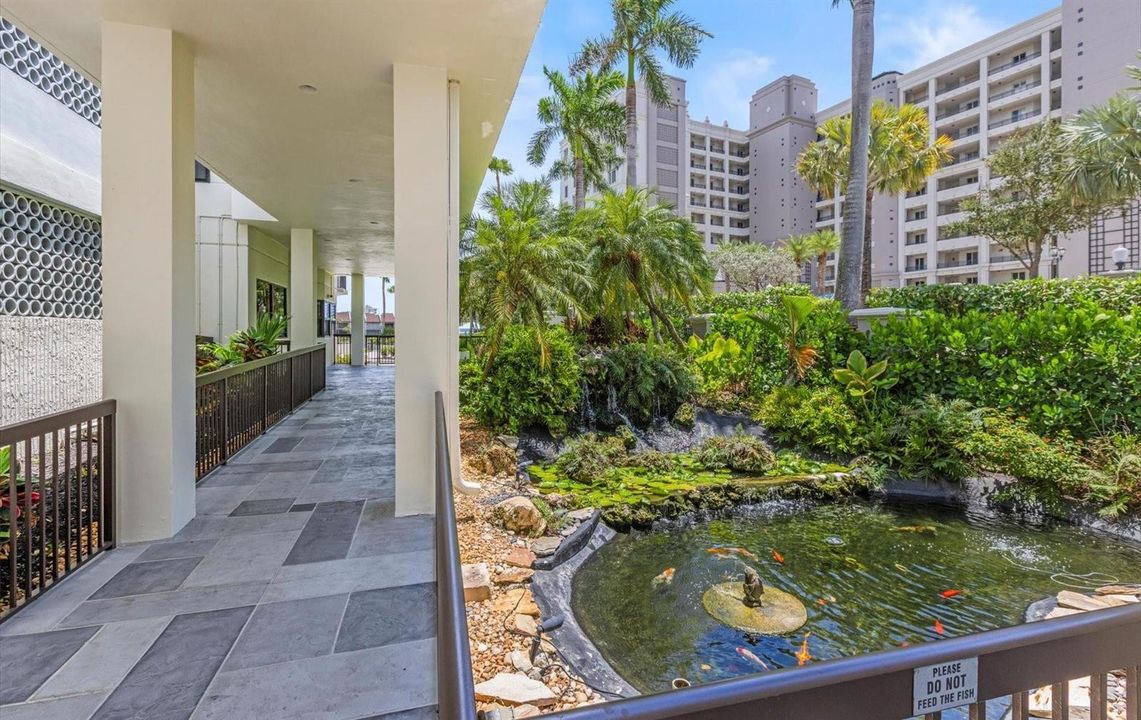 Entry with Koi Pond