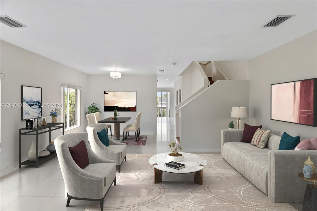 Living room/ dining combination