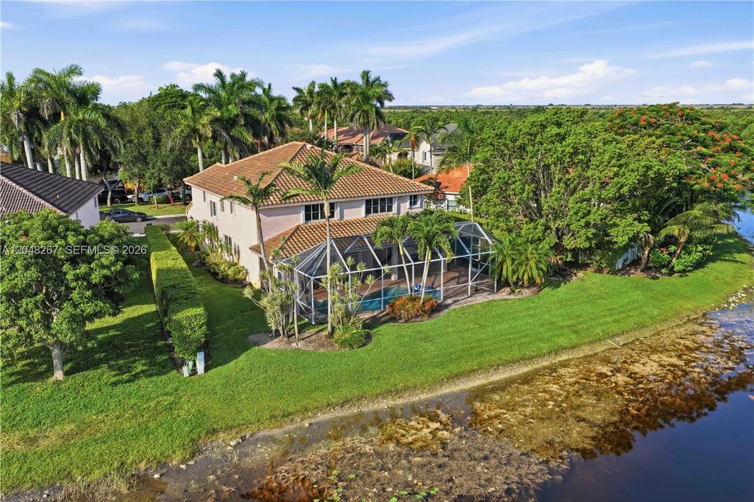 Aerial view of the home.