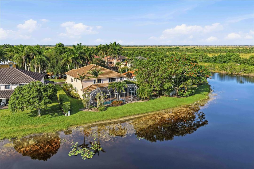 Aerial view of the home.