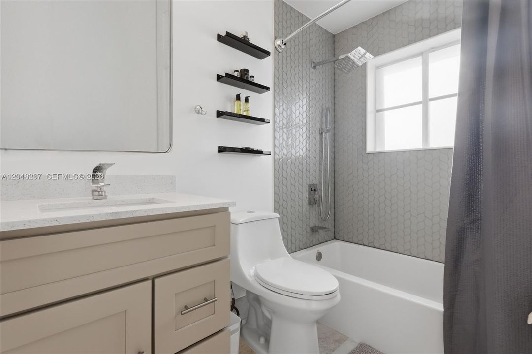 Bathroom with ample storage.