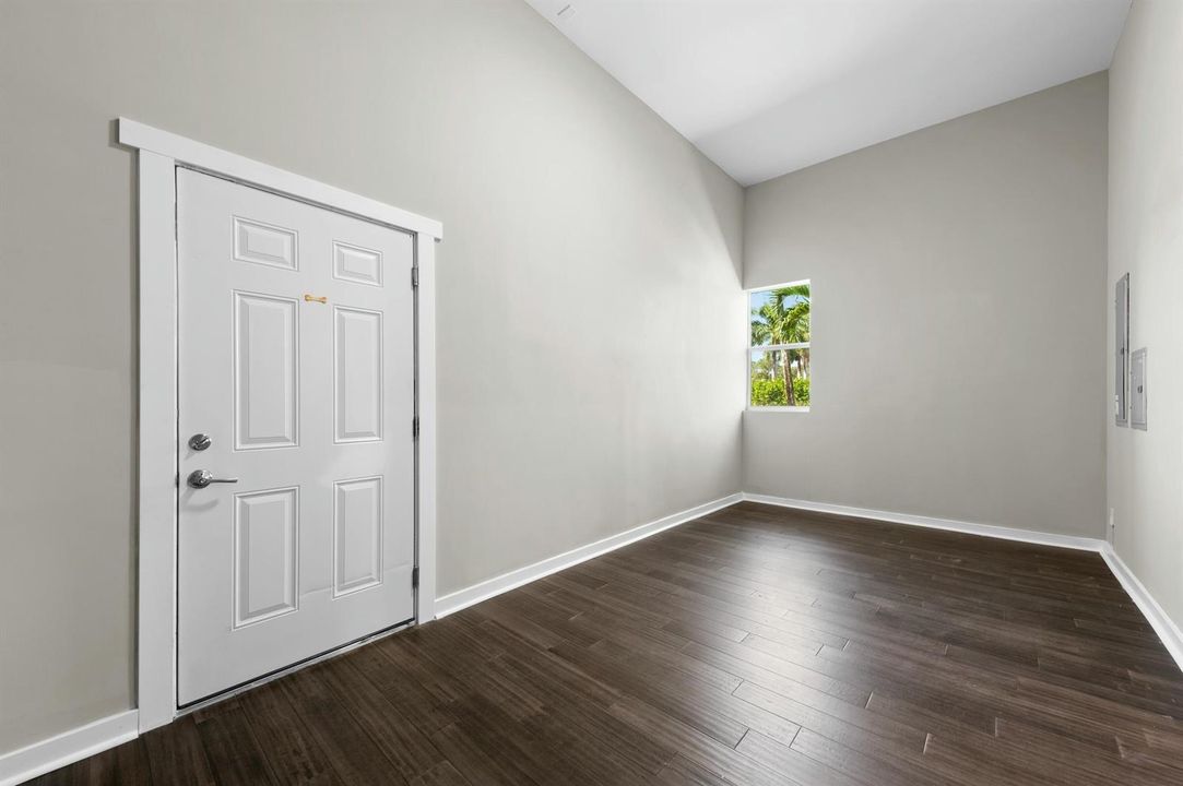 Partially converted garage space