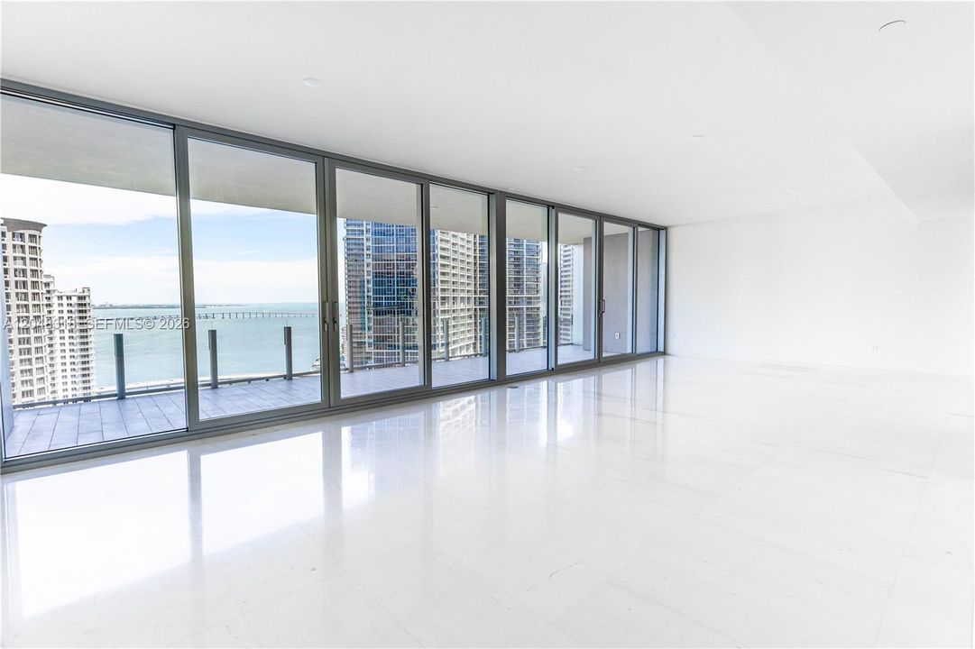 Spacious Living/Dining - Marble Flooring