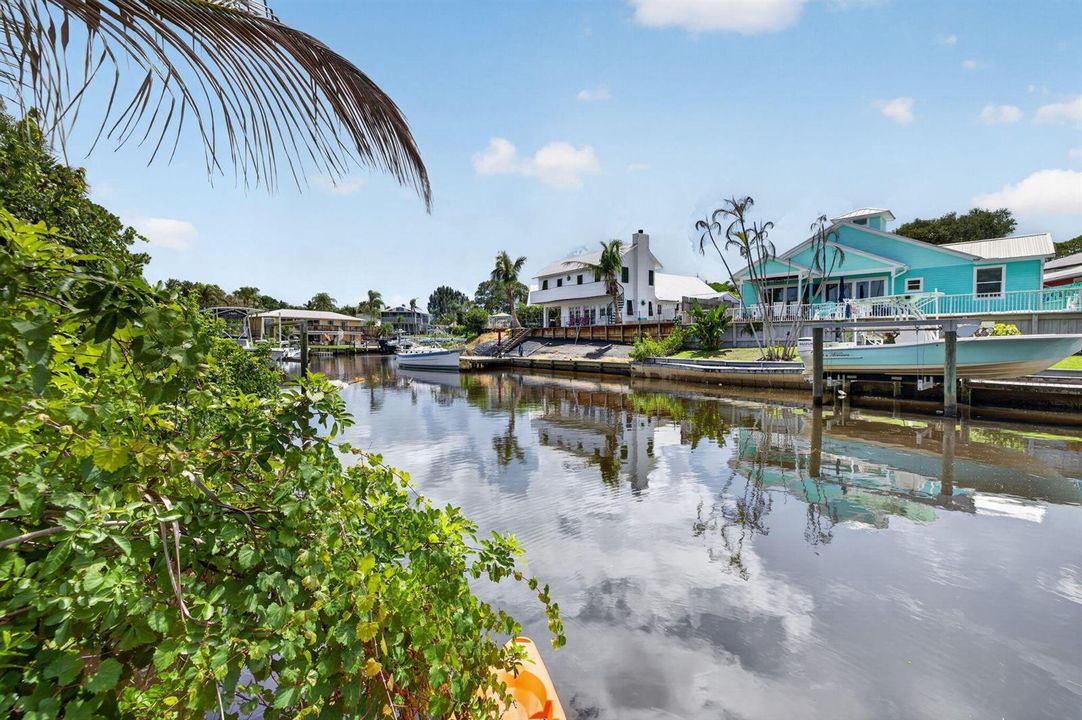 Dock area overlooking navigable waterway