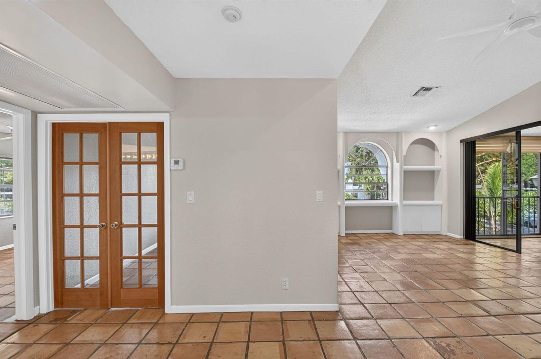 Double door entry to 3rd bedroom/den