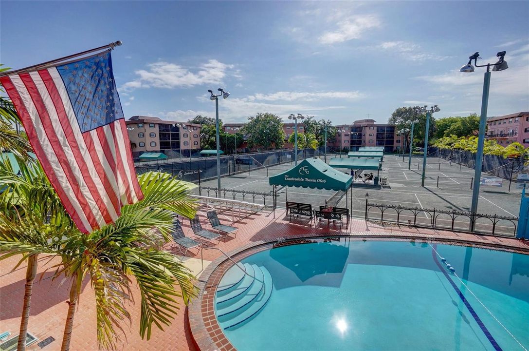 Tennis Cts & Pool from Upper Clubhouse