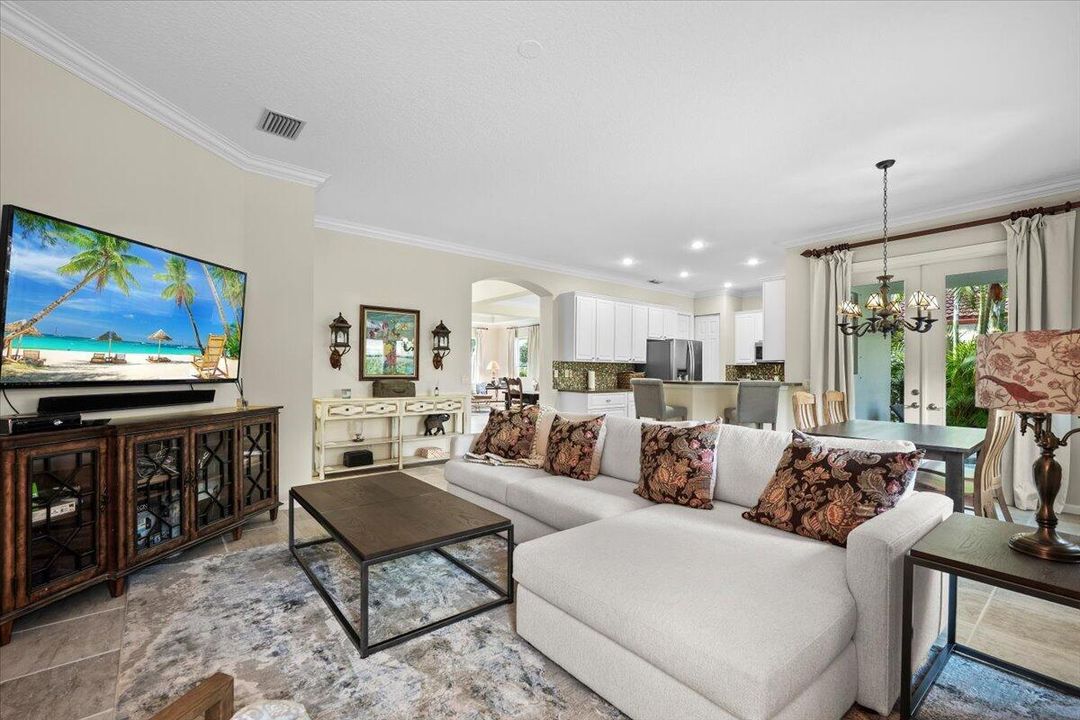 Living area facing kitchen