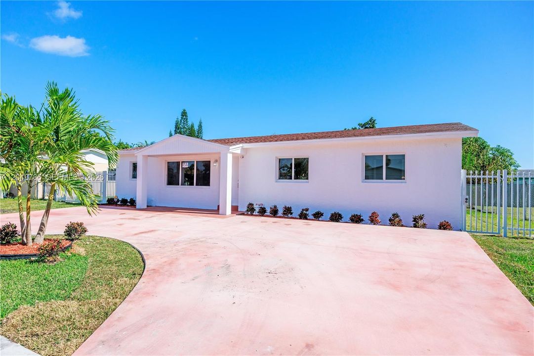 Circular driveway.