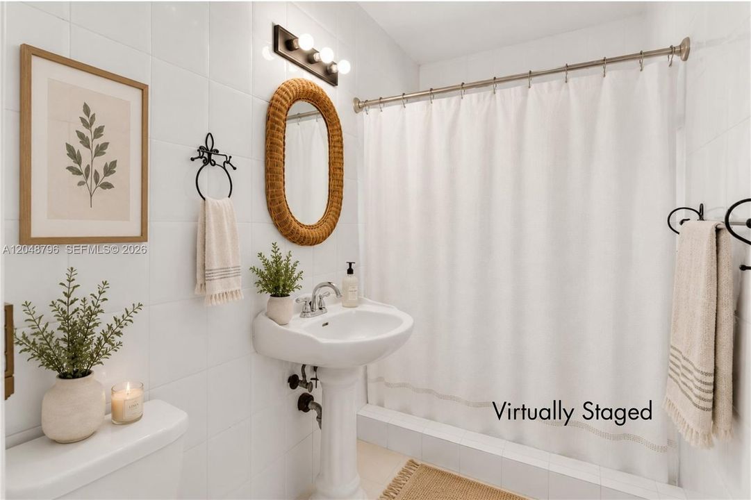 Virtually staged guest bathroom
