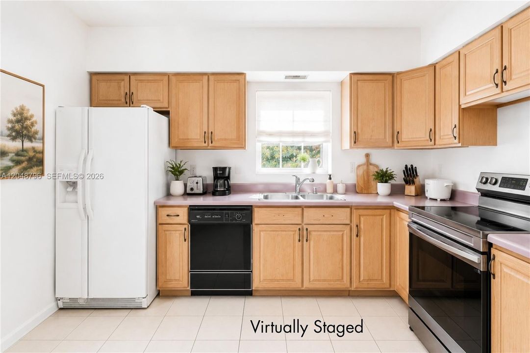 Virtually staged kitchen