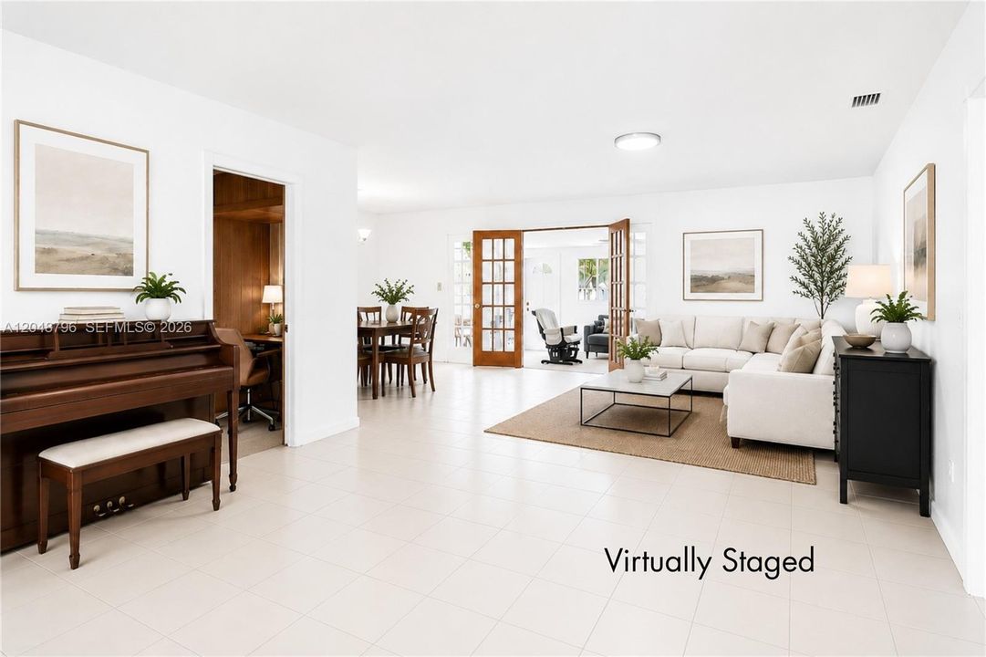 Virtually staged living room