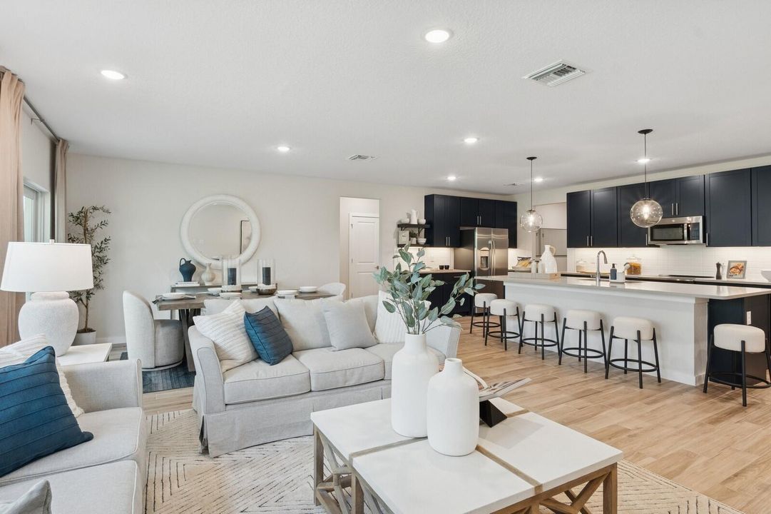 Great Room, Dining Area & Kitchen