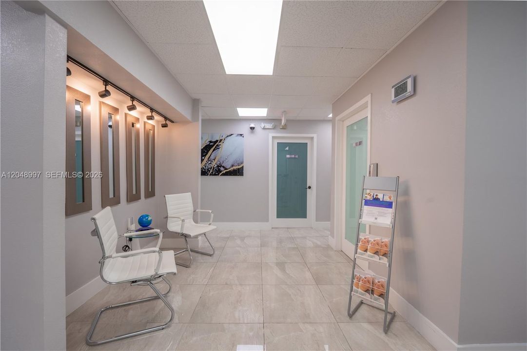 Reception area hallway with access to private offices